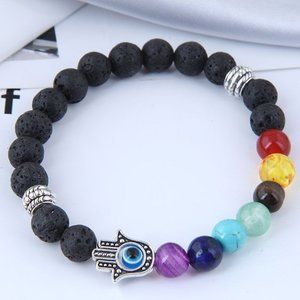 Beaded Chakra Hand of God bracelet
